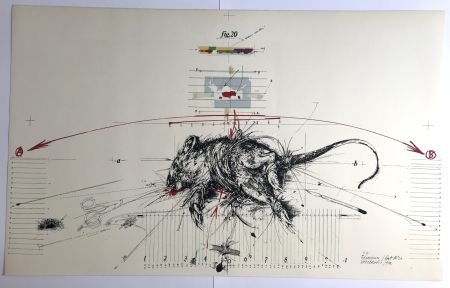 Lithograph Velickovic - Expérience / Rat n°20