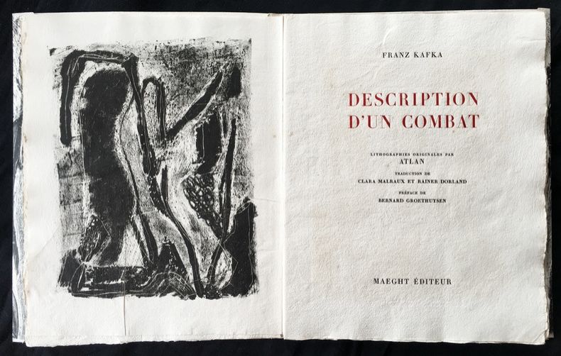 Illustrated Book Atlan - F. Kafka. DESCRIPTION D'UN COMBAT. Lithographies originales d'Atlan (1946)