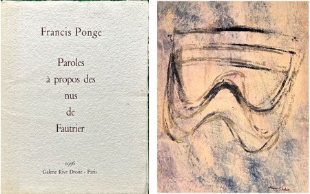 Lithograph Fautrier - F. Ponge. Paroles à propos des nus de Fautrier. Avec un 