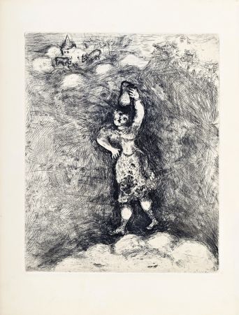 Etching Chagall - Fables de la Fontaine : La laitière et le pot au lait, 1952