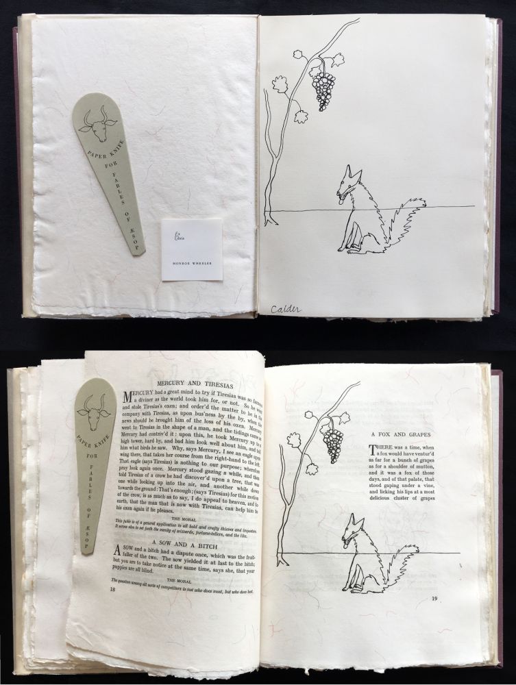 Illustrated Book Calder - FABLES OF ÆSOP (1931), 1 des 50 avec dessin original.