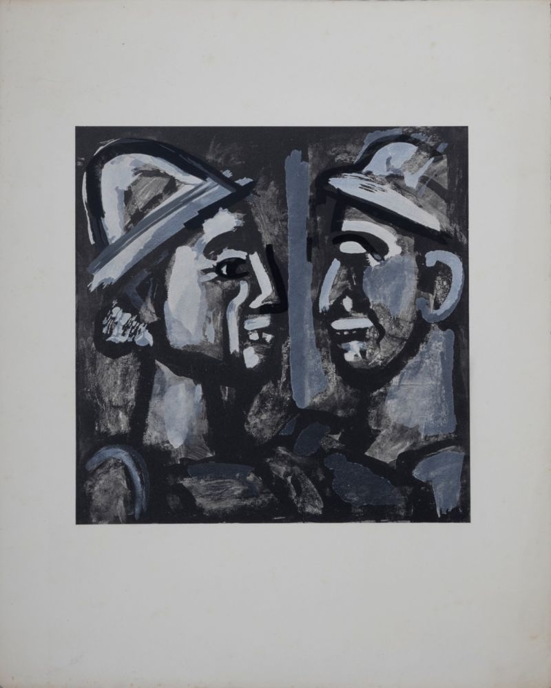 Lithograph Rouault - Face à Face
