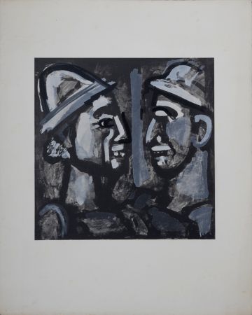 Lithograph Rouault - Face à Face