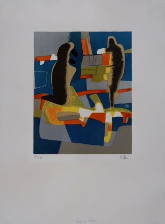 Lithograph Esteve - Face à Face, 1968 - Hand-signed