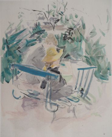 Lithograph Morisot - Famille sur un banc