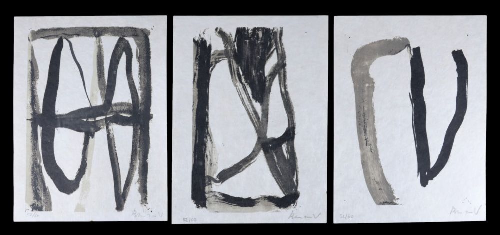 Lithograph Van Velde - Fantasmes, Triptyque, 1978 - Hand-signed
