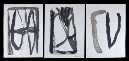 Lithograph Van Velde - Fantasmes, Triptyque, 1978 - Hand-signed