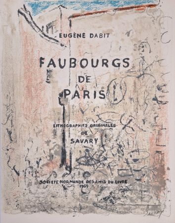 Lithograph Savary - Faubourgs de Paris