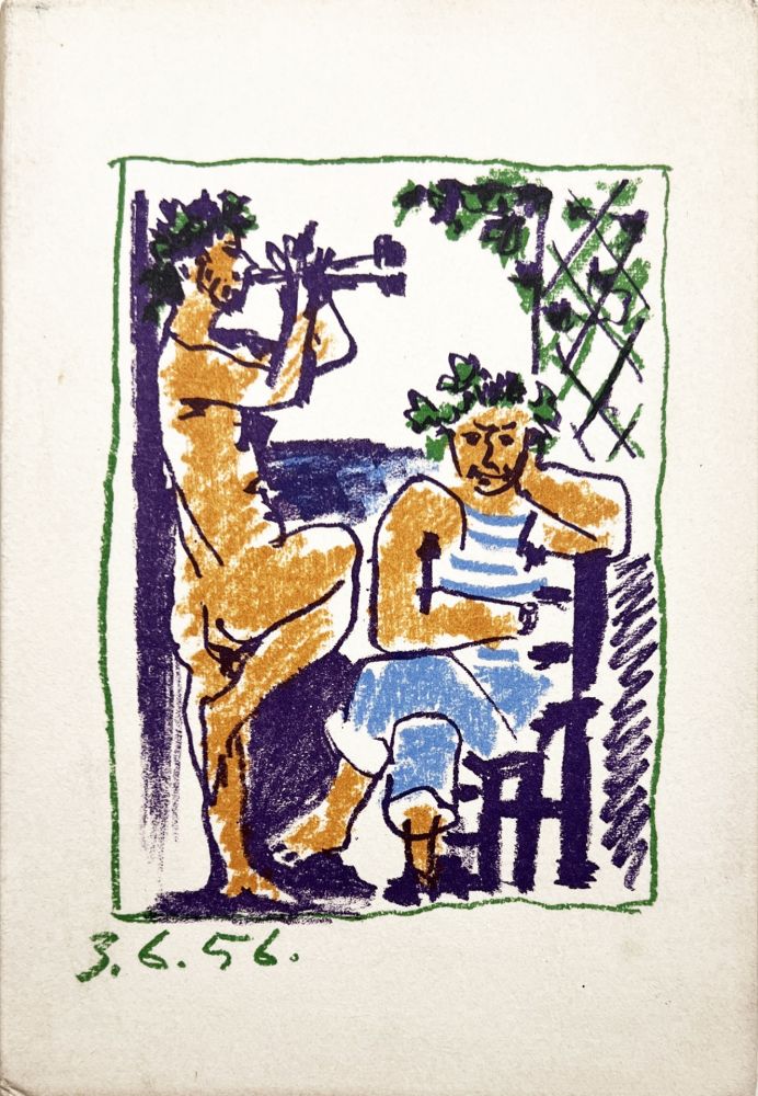 Lithograph Picasso - FAUNE ET MARIN. Méditerranée. Lithographie Originale (1956)