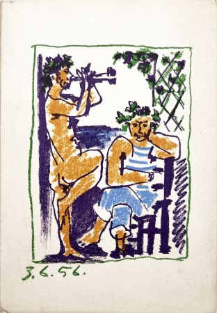 Lithograph Picasso - FAUNE ET MARIN. Méditerranée. Lithographie Originale (1956)