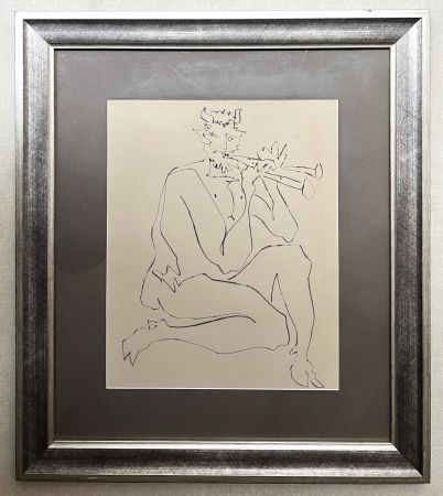 Drypoint Picasso - FAUNE À LA FLÛTE DOUBLE (Deux Contes, 1948)