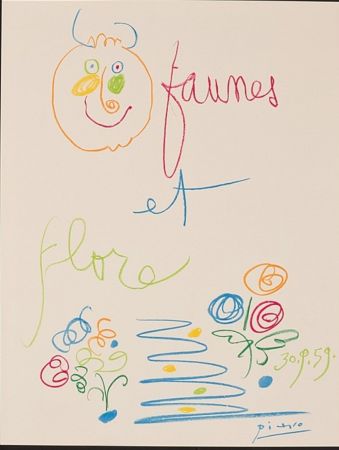 Pochoir Picasso - Faunes et Flore  d'Antibes Frontpiece 1960