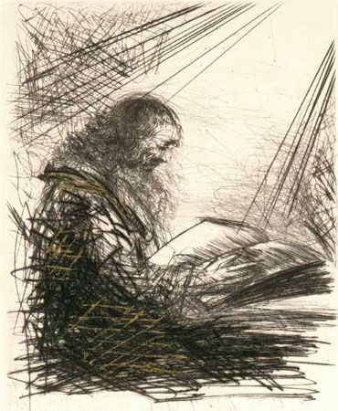 Etching Dali - Faust Lisant (Reading Faust)