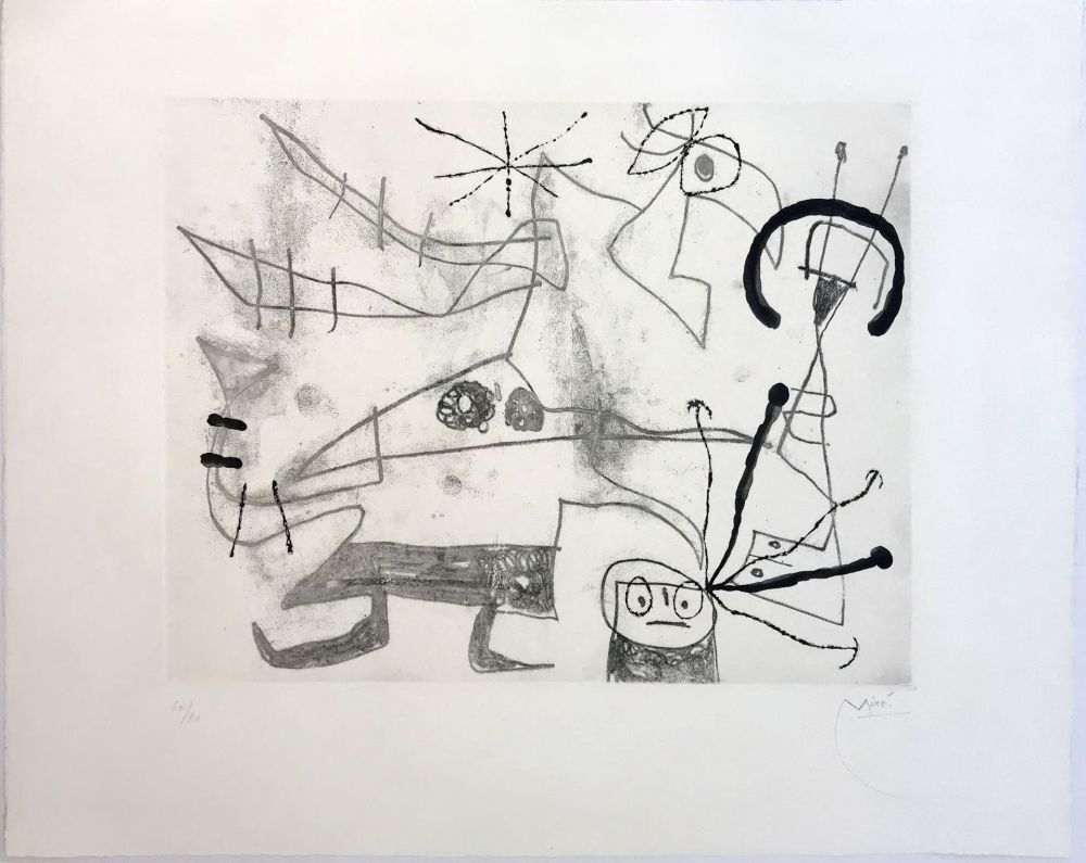 Etching And Aquatint Miró - Femme-Oiseau I