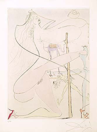 Etching Dali - Femme a la Bequille (Woman with Crutch)