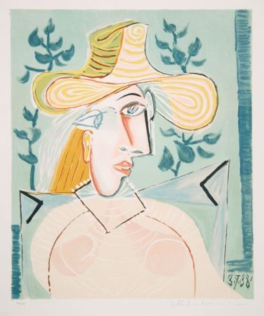 Lithograph Picasso - Femme a la Collerette