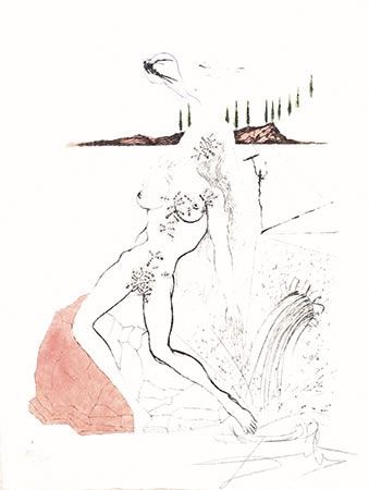 Etching Dali - Femme a la Fontaine (Woman at the Fountain)