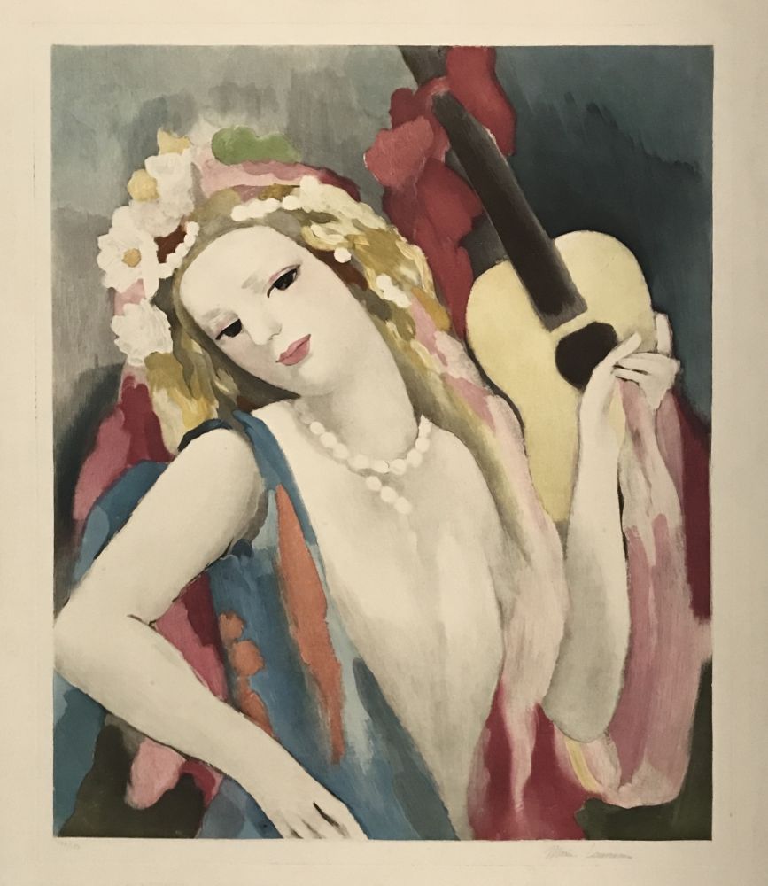 Etching And Aquatint Laurencin - Femme a la Guitare