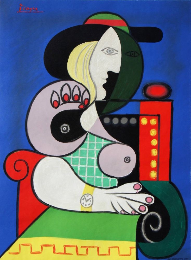 Lithograph Picasso - Femme assise avec Montre-Bracelet