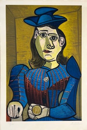 Lithograph Picasso - Femme assise ( Dora Maar)