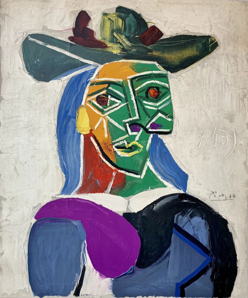 Lithograph Picasso - Femme au Chapeau