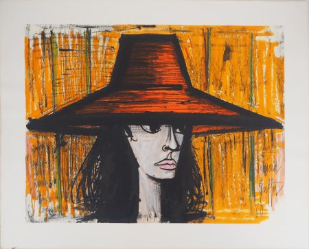 Lithograph Buffet - Femme au chapeau