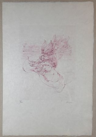 Etching Bellmer - Femme au Chapeau D'Oisseau