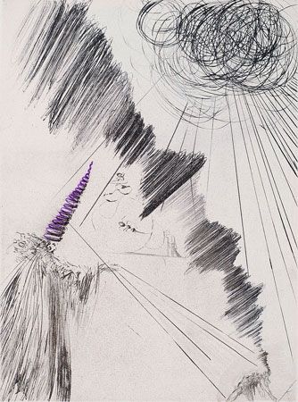 Etching Dali - Femme au Clown (Woman with a Clown)