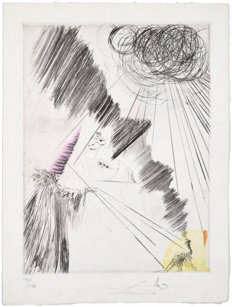 Drypoint Dali - Femme au clown (Woman with Clown)