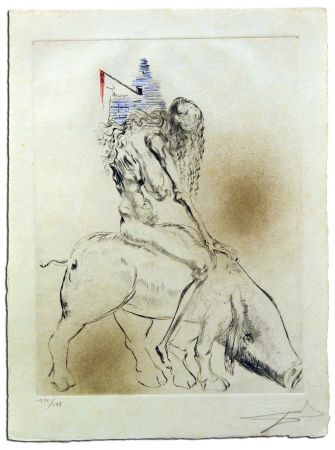 Etching Dali - Femme Au Cochon, from Faust 