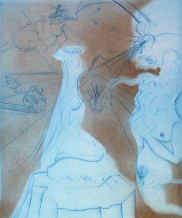 Etching Dali - Femme au Coussin