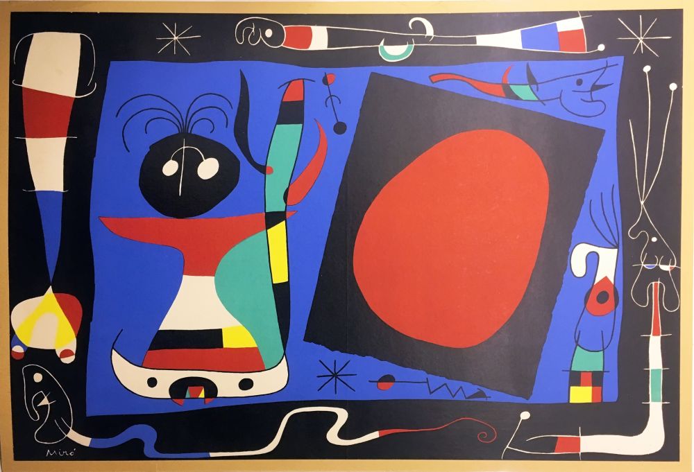 Lithograph Miró - FEMME AU MIROIR (1956)