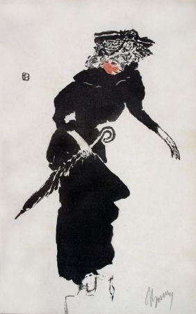 Lithograph Bonnard - Femme au Parapluie