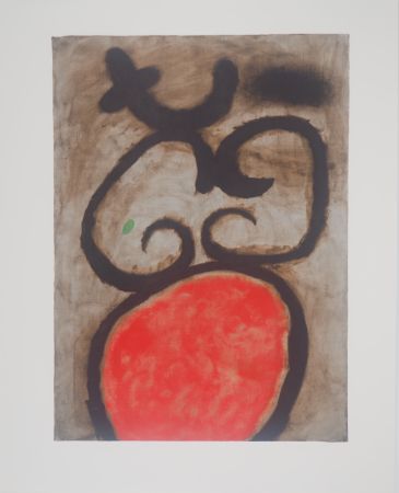 Lithograph Miró - Femme au tabouret