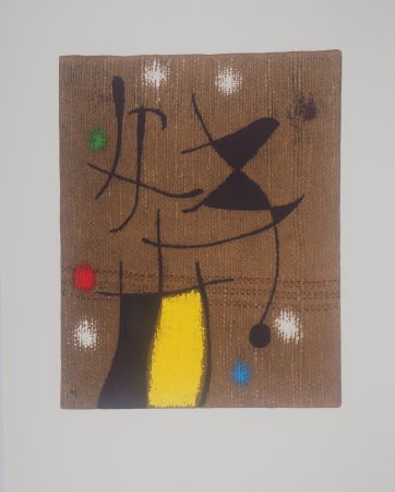 Lithograph Miró - Femme au téléphone