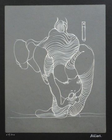 Engraving Bellmer - Femme avalant un serpent