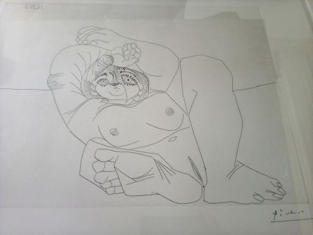 Engraving Picasso - Femme Couchée - 1 Juin II - Suite 156