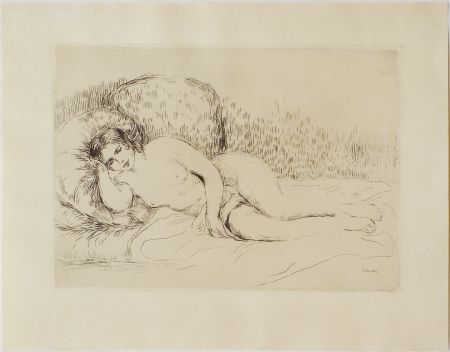 Engraving Renoir - Femme couchée, tournée à gauche