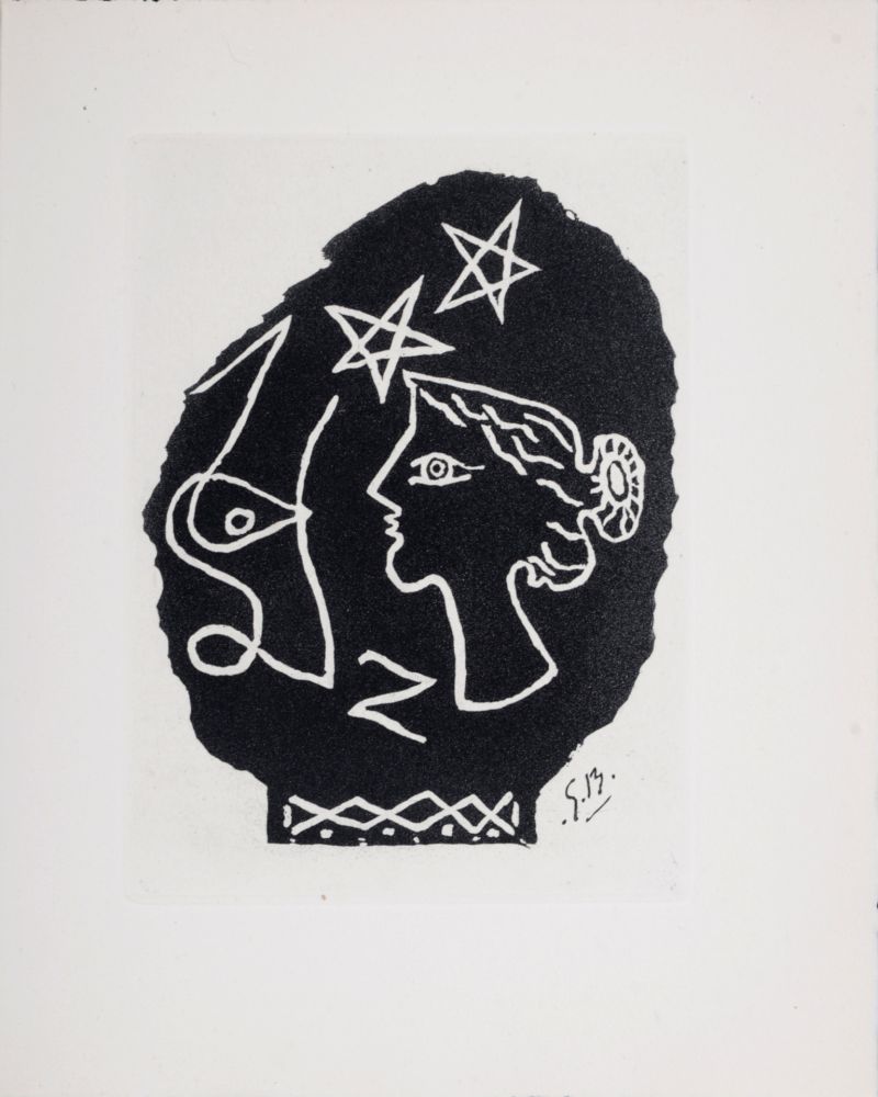 Etching Braque - Femme de profil, 1947