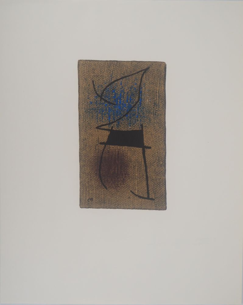 Lithograph Miró - Femme en bleu