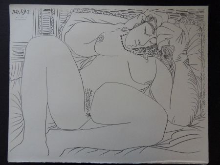 Lithograph Picasso - Femme endormie