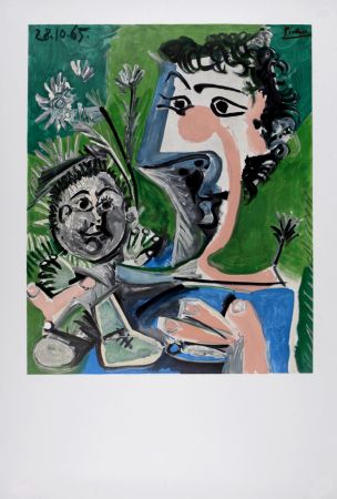 Lithograph Picasso (After) - Femme et enfant, 1966  