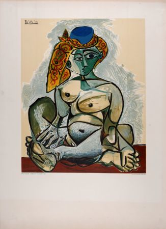 Lithograph Picasso (After) - Femme nue au bonnet turc, 1974