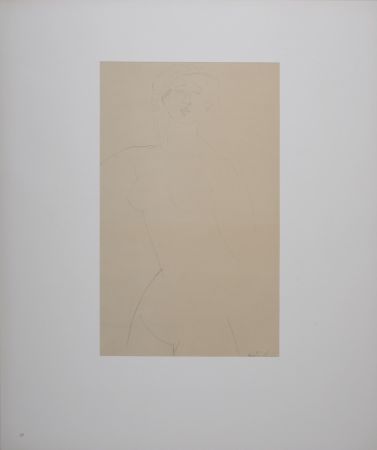 Lithograph Modigliani - Femme nue aux cheveux bouclés