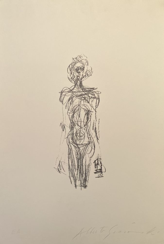 Lithograph Giacometti - Femme nue Debout IV - signed