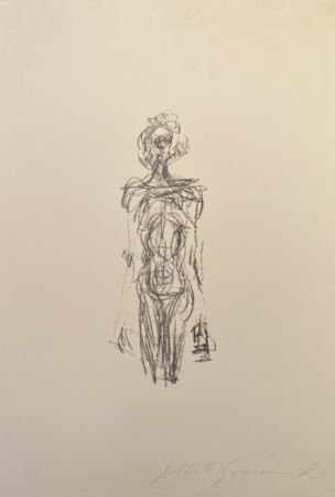 Lithograph Giacometti - Femme nue Debout IV - signed
