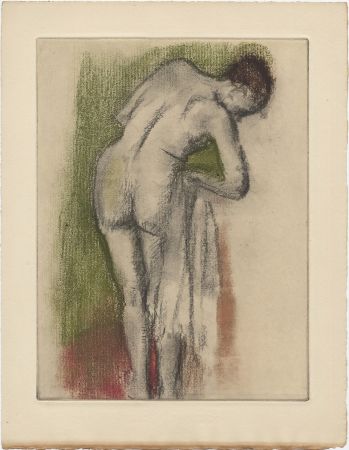 Etching And Aquatint Degas - Femme nue debout à sa toilette (vers 1880-1890)