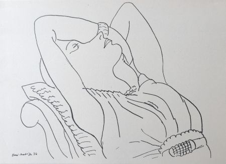 Lithograph Matisse - Femme sur canapé