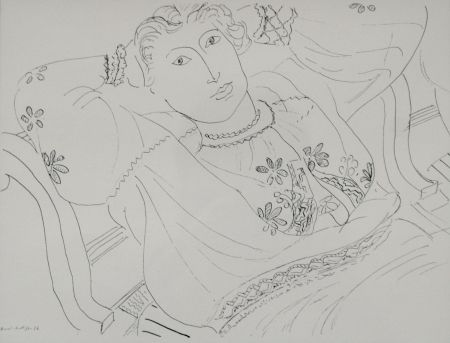 Lithograph Matisse - Femme sur chaise longue
