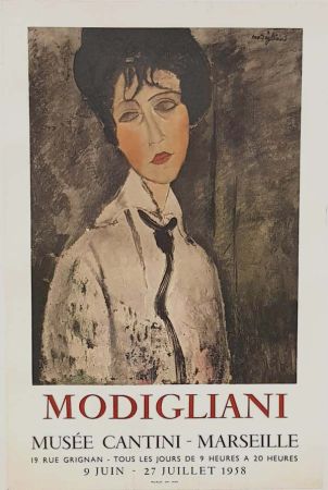 Lithograph Modigliani - Femme à la Cravate Noire